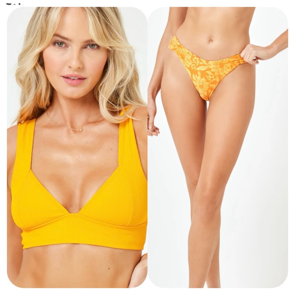 L*Space Ribbed Hailey Bikini Top and Monica Bikini
Classic Bottom Swimwear Set